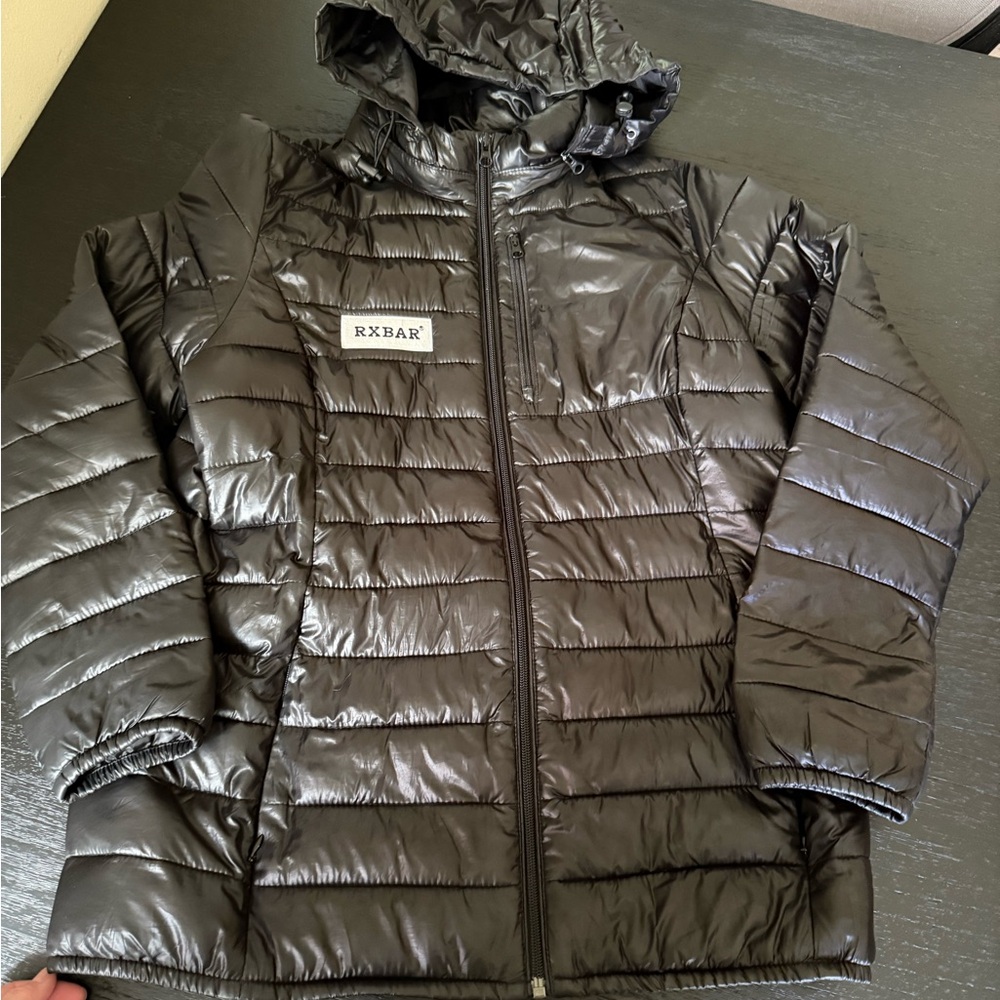 RXB Black Puffer Jacket with Quilted Design
